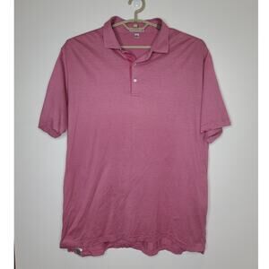 Peter Millar red pink stripe cotton short sleeve polo shirt - XL